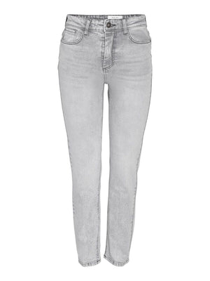 **COMING SOON***Noisy May MONI High Waisted Ankle Jeans - Light Grey Denim