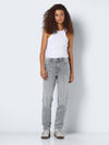**COMING SOON***Noisy May MONI High Waisted Ankle Jeans - Light Grey Denim