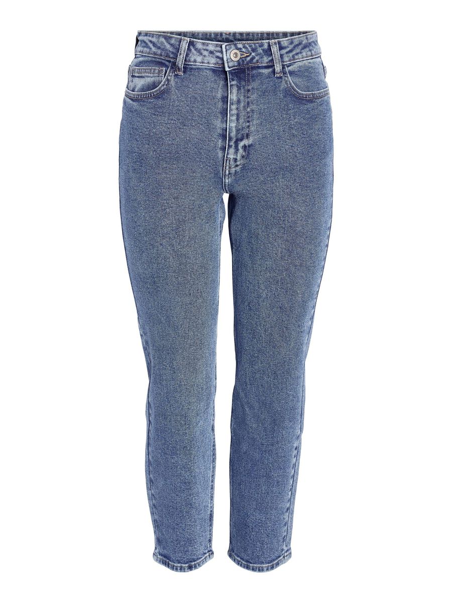 Noisy May MONI High Waisted Ankle Jeans - Medium Blue