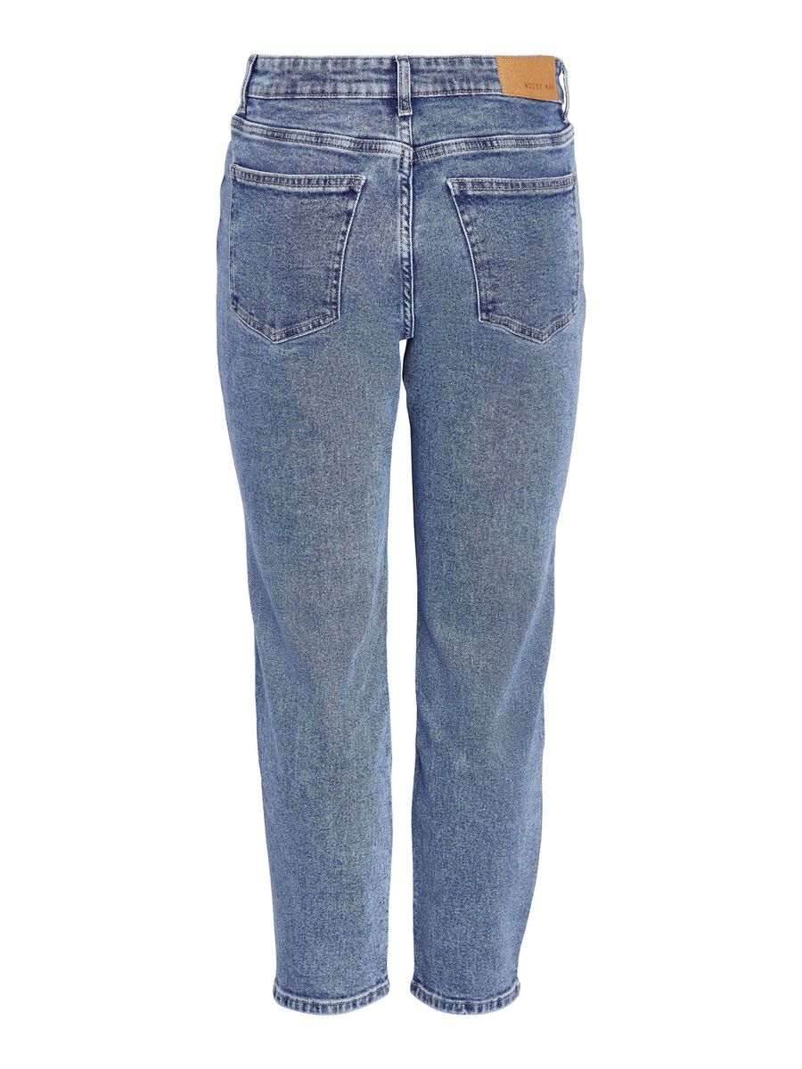 Noisy May MONI High Waisted Ankle Jeans - Medium Blue