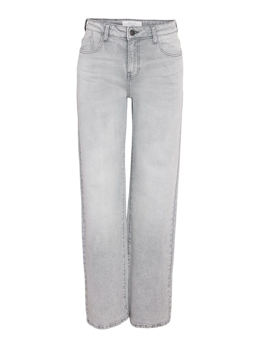 Yolanda Normal Waist Wide Leg Jeans - Light Grey