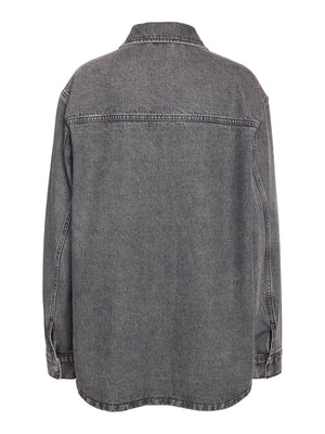 Alva Long Denim Shacket - Grey