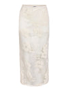 Klea Long Flower Lace Skirt - Birch