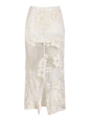 Klea Long Flower Lace Skirt - Birch