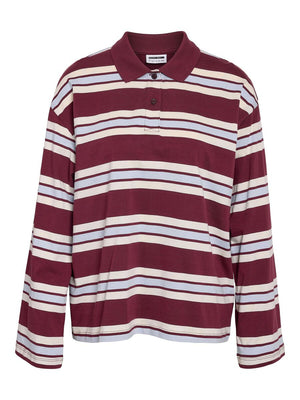 Aura Stripped Polo Shirt - Windsor Wine