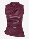 Dandy PU Sleeveless Top - Windsor Wine