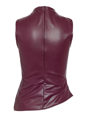 Dandy PU Sleeveless Top - Windsor Wine
