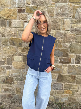 Faleah Vest - Navy