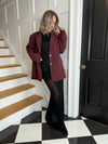 Nessa Crossover Back Blazer - Burgundy