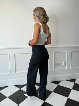 Bia Trousers - Maritime Blue Pinstriped