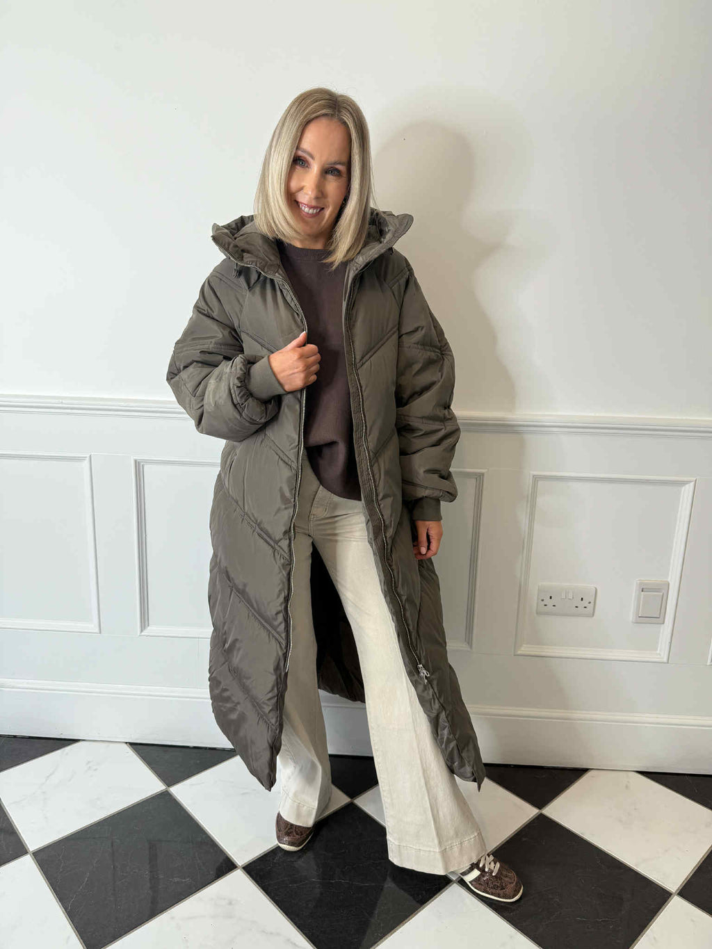 Jolie Long Puffer Coat - Morel