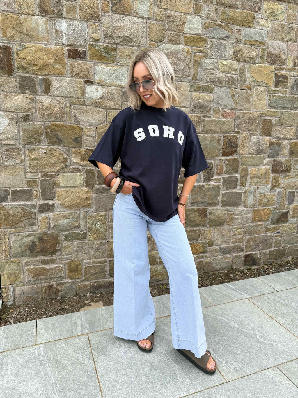 Sam High Waist Wide Leg Jeans - Light Blue