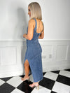 Kai Ruched Midi Dress - Denim