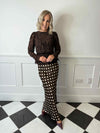 Jessee Maxi Slip Skirt - Brown Polka Dot