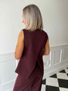 Ruby Crossover Back Waistcoat - Burgundy