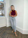 Noisy May MONI High Waisted Ankle Jeans - Light Grey Denim