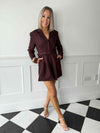 Kerri Tailored Belted Playsuit - Burgundy