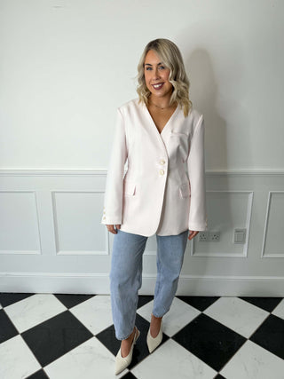 Felix Tie Blazer - Rose Pink