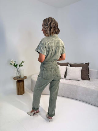 Tami Denim Jumpsuit - Khaki