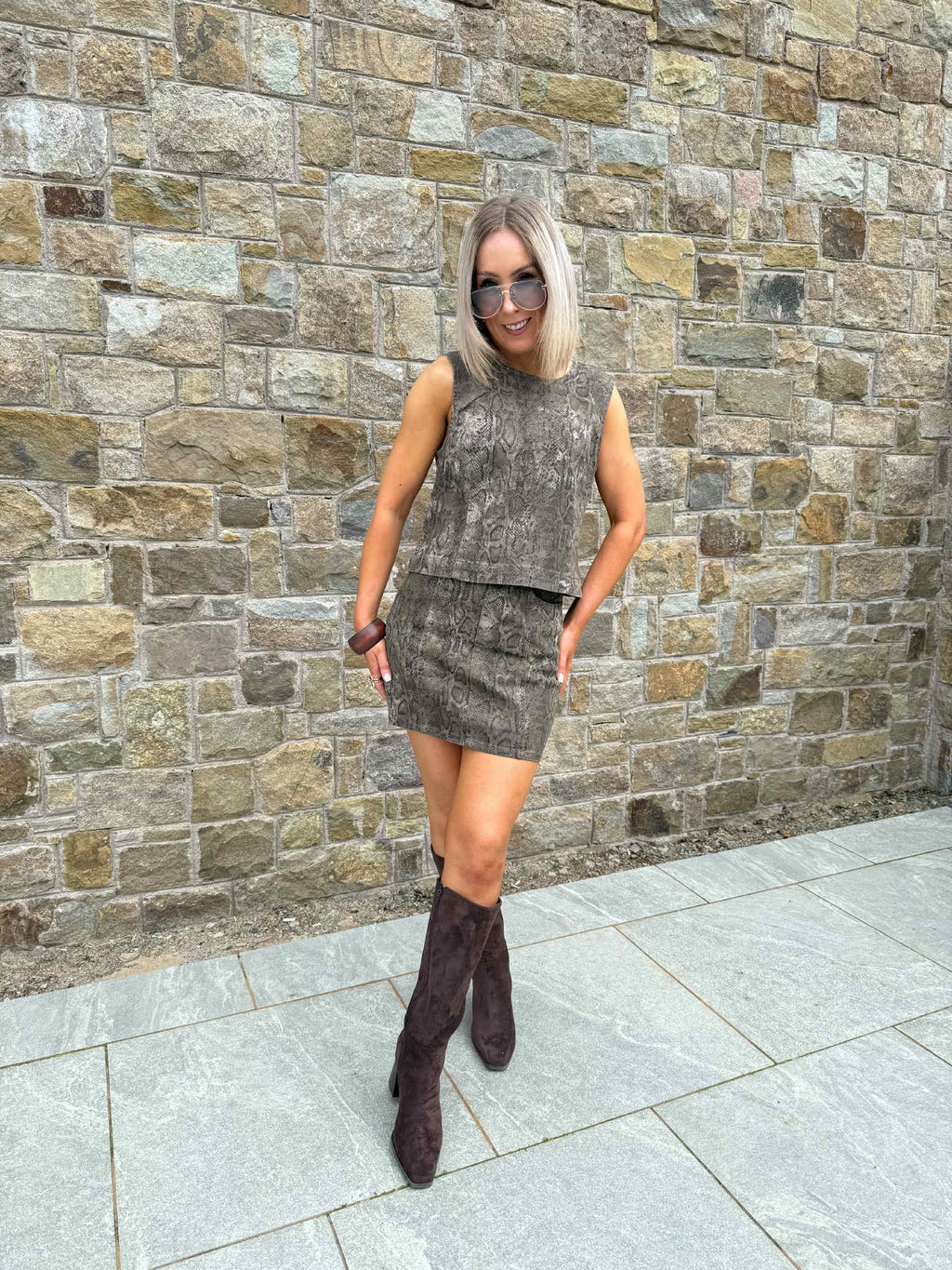 Chia Sleeveless Top - Fondue Fudge Snake
