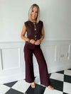 Edel Wide Leg Jeans - Burgundy