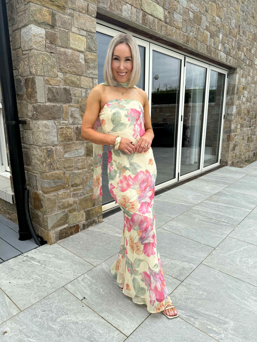 Yazmin Floral Printed Dress - Yellow