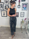 Maisie High Neck Metallic Bodysuit - Black