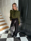 Ashlee Blouse - Khaki Polka