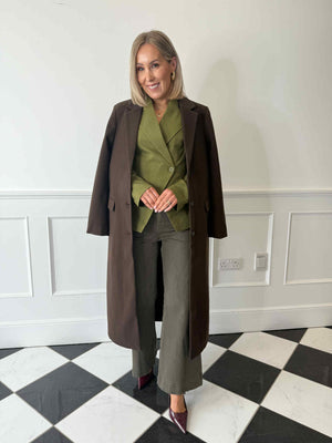 Solo Long Sleeve Coat - Coffee Bean