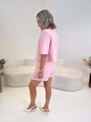 Tia Skort - Pink Pinstripe
