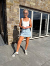 Koree Skort - Blue Pintripe