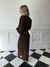 Zaya Lurex Metallic Maxi Dress - Brown
