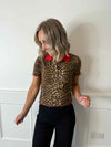 Molly Polo Neck Top - Leopard