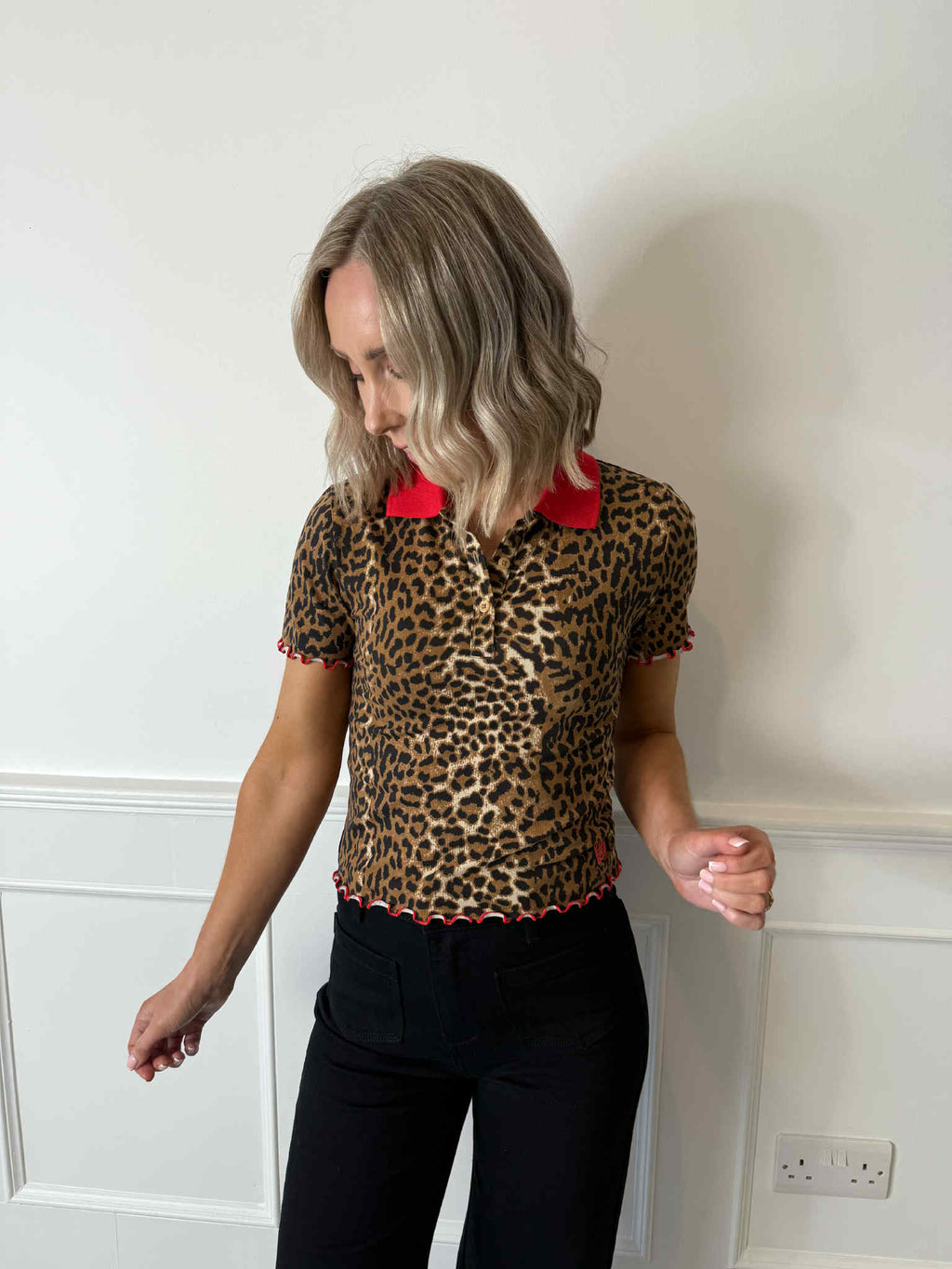 Molly Polo Neck Top - Leopard