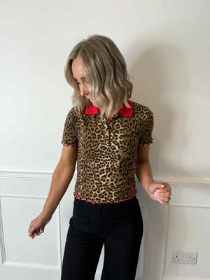 Molly Polo Neck Top - Leopard