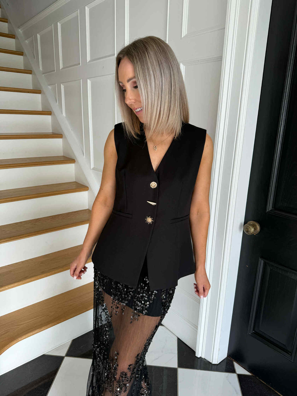 Rosie Sequin Skirt - Black