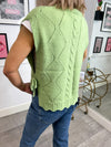 Cici Knit Sleeveless Vest - Green