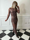 Montana Mesh Dress - Cocoa Brown/Black