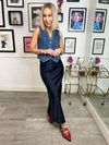 Aiya Maxi Slip Skirt - Navy