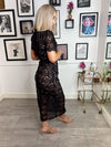 Jada  Lace Midi Dress - Black