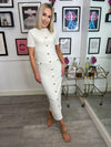 Nyla Short Sleeve Textured Maxi Dress - Cream