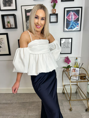 Aiya Maxi Slip Skirt - Navy