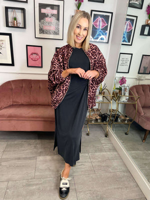Anora Midi Knot Dress - Black