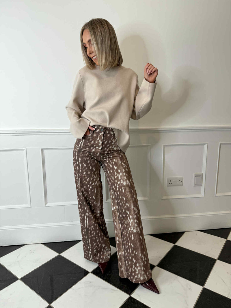 Belma Denim Trousers - Cocoa Brown