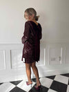 Brioni Sequin Bow Mini Dress - Wine
