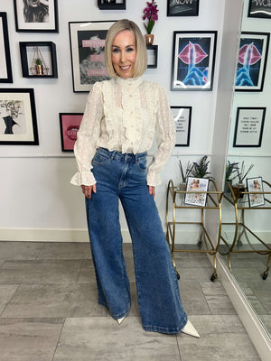 Phoebe Ruffle Blouse - Cream