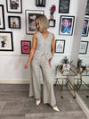 Amber Pinstripe Waistcoat - Taupe