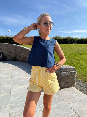 Tenim Sleeveless Top - Medium Blue Denim