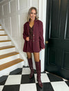 Nessa Crossover Back Blazer - Burgundy