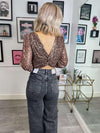 Olivia Sequin Top - Gold Leopard